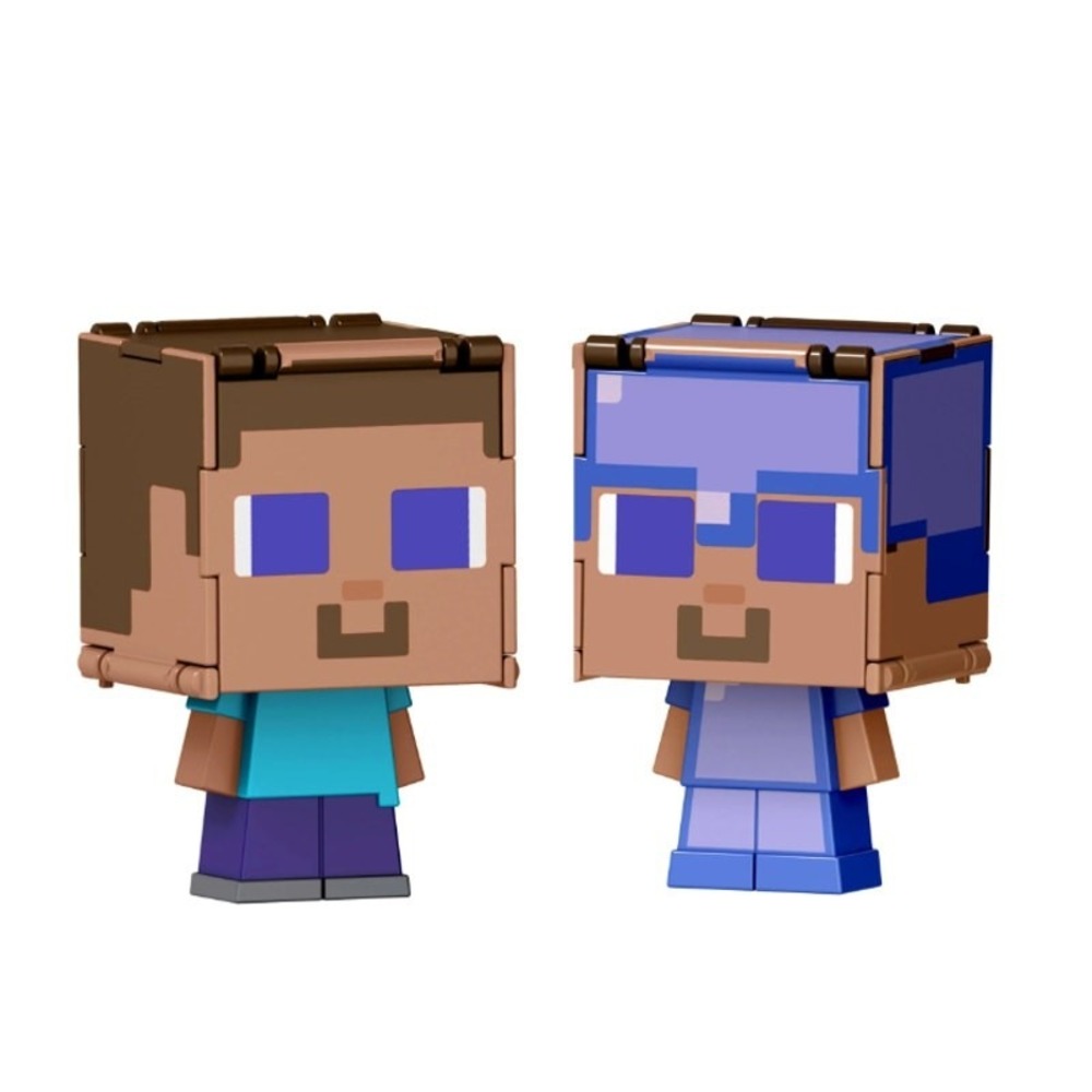 Minecraft Movie Flippin Figs Steve Enchanted‎ Armor Transforming Figure Toy NEW